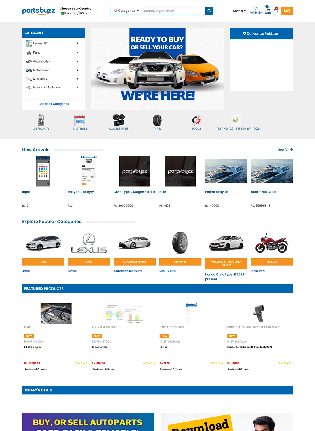 Custom Marketplace for Automobile Parts