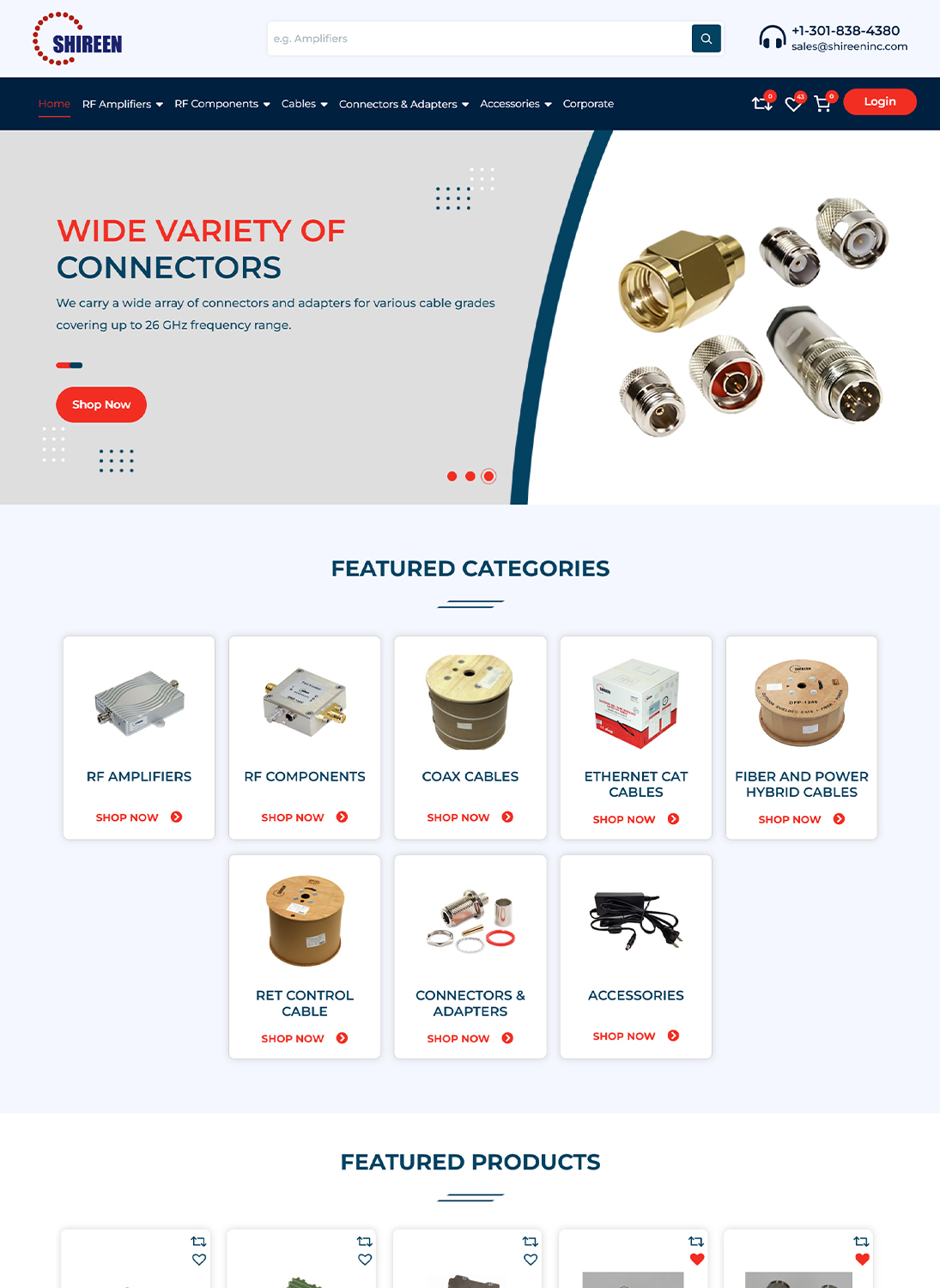 Shireen Inc. WooCommerce website homepage design
